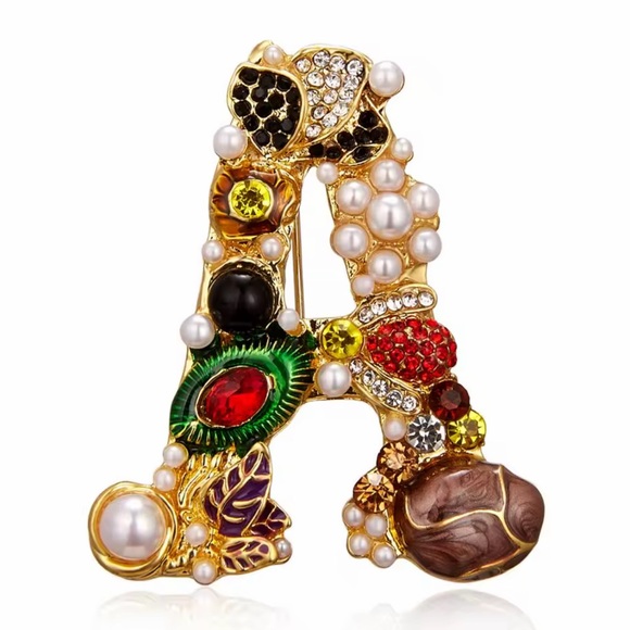 Anthropologie Jewelry - ⚜️ Elegant Gold and Multicolor Brooch